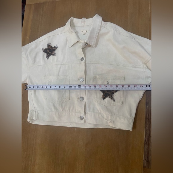POL Cream Star-Patterned Jean Jacket - Picture 11 of 14